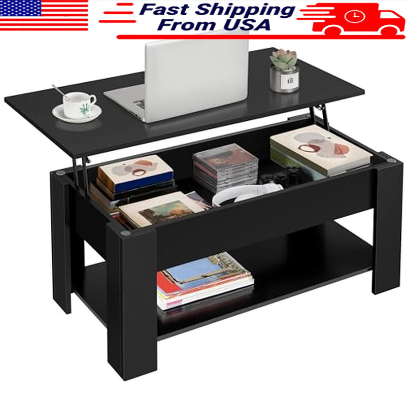 Multi-Functional Lift Top Coffee Table with Hidden Storage for Living Room
