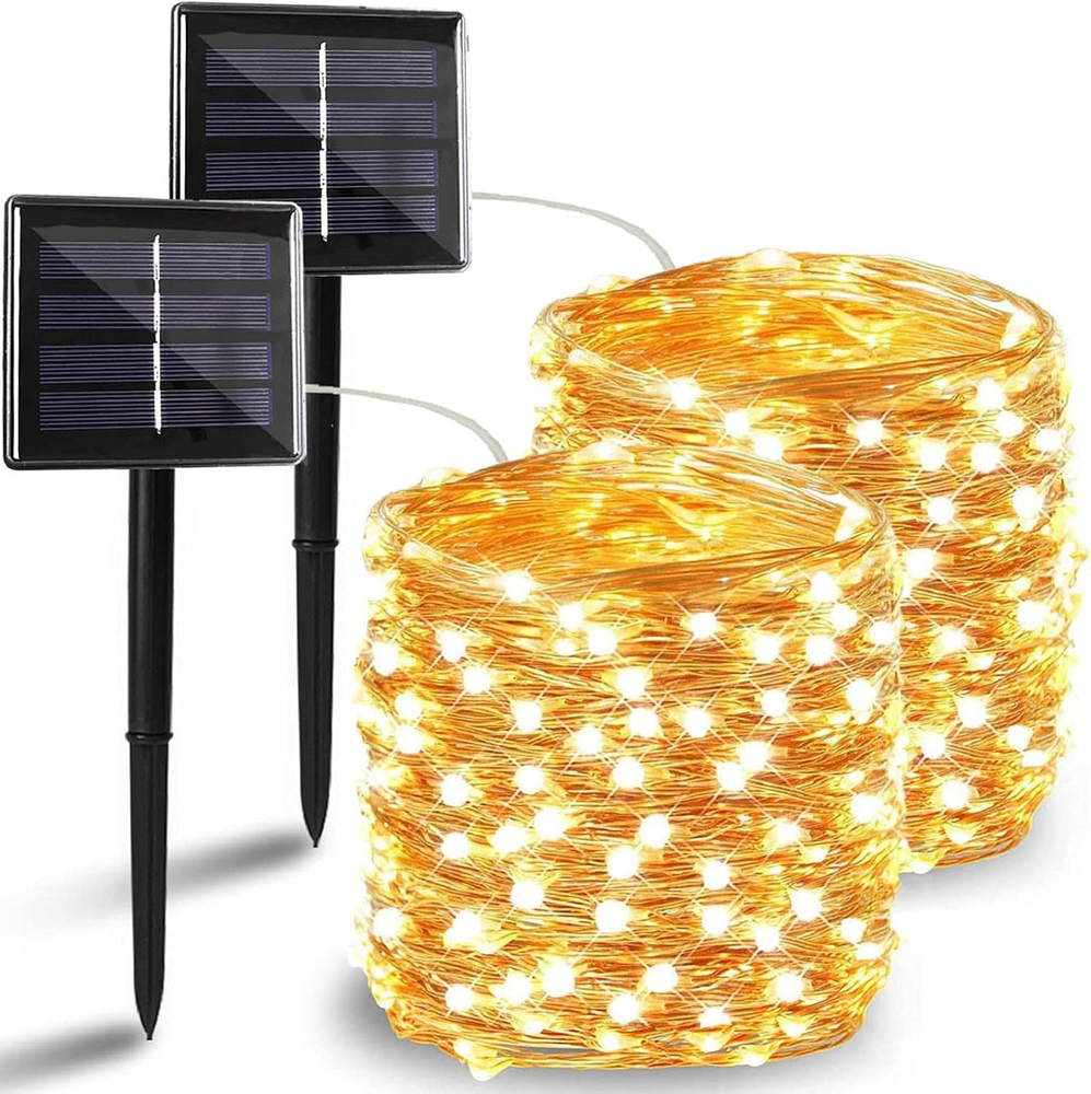 Solar String Lights Outdoor 2 Pack 144 Feet 400 LED Christmas Twinkle Waterproof