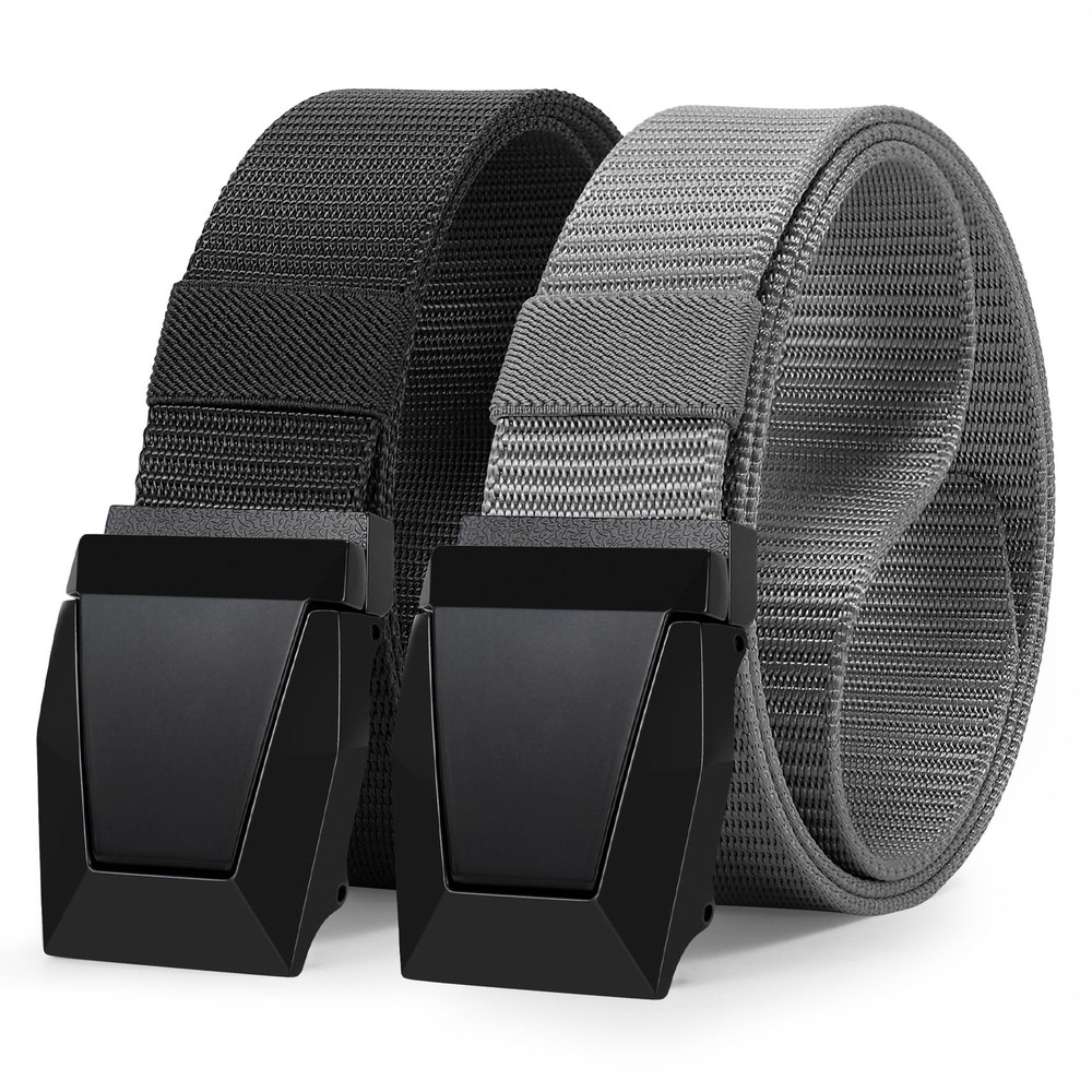 2 Pack Men Tactical Belt Nylon Belts for Men Military Belt for Men Nylon Web ...