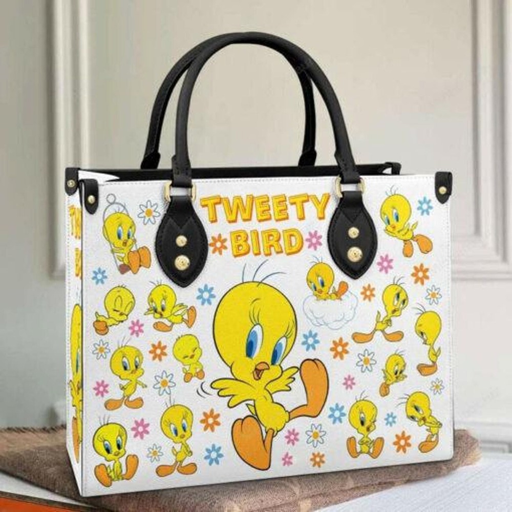 Custom Tweety Bird Leather Handbag Looney Tunes Inspired Bag-image
