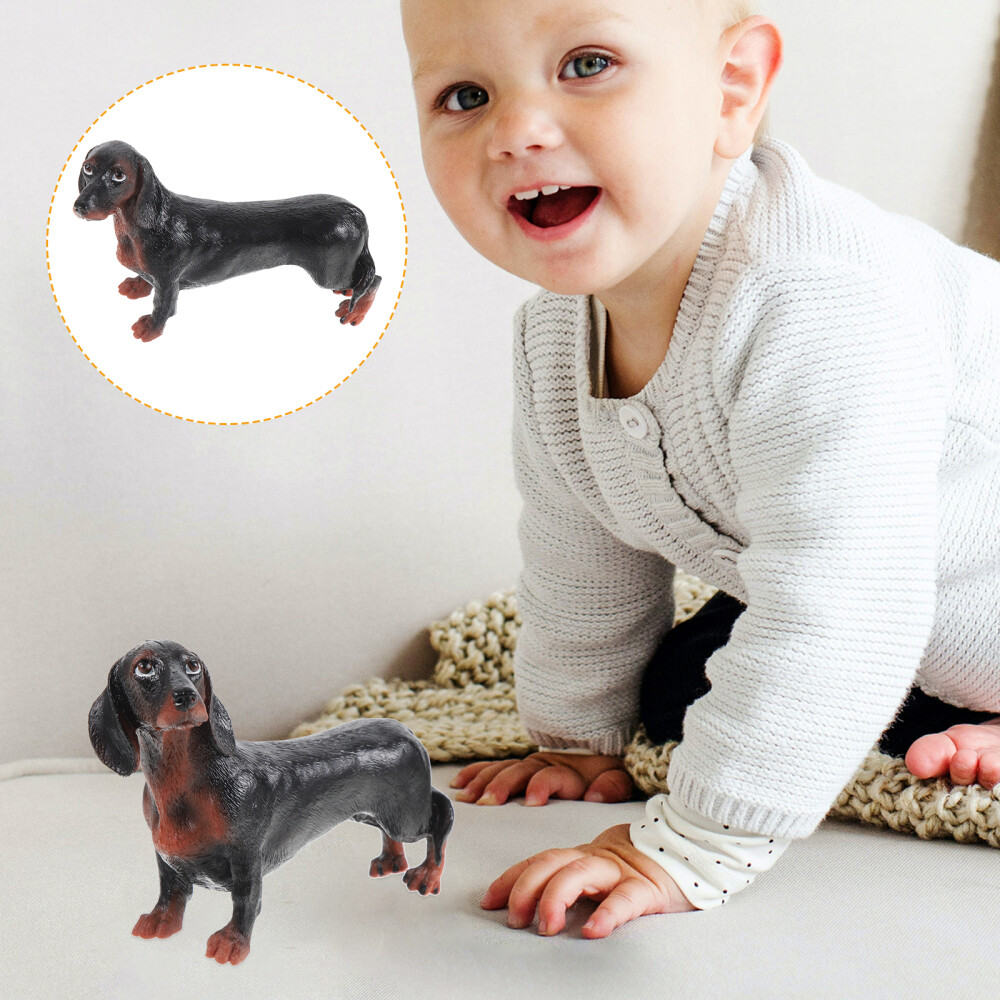 Dachshund Toys for Kids Simulation Animal Model Realistic Dog Figurine