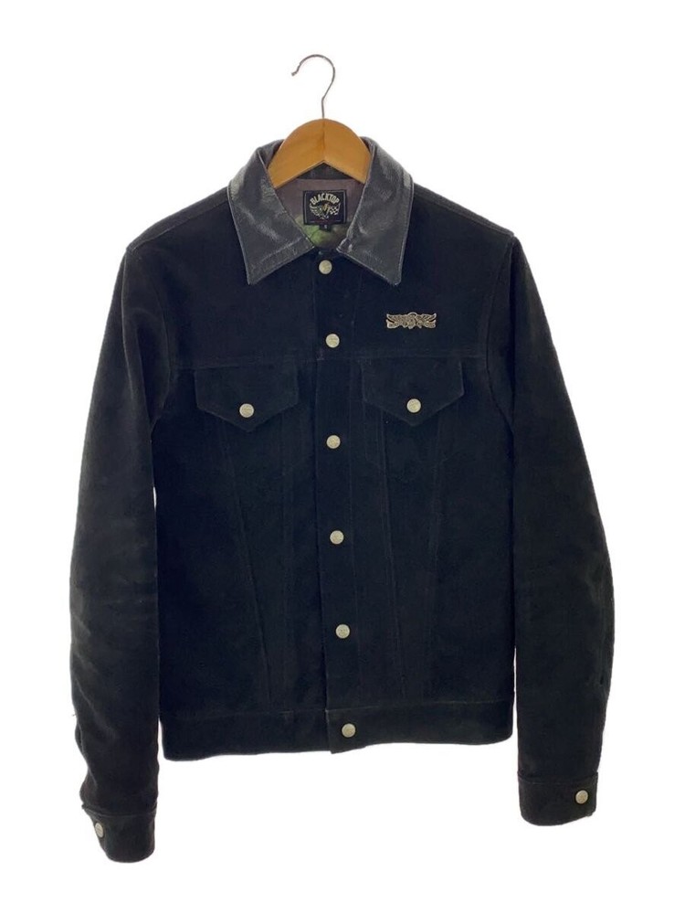 Blacktop Motorcycle Leather Jacket Blouson Style S Black 1306