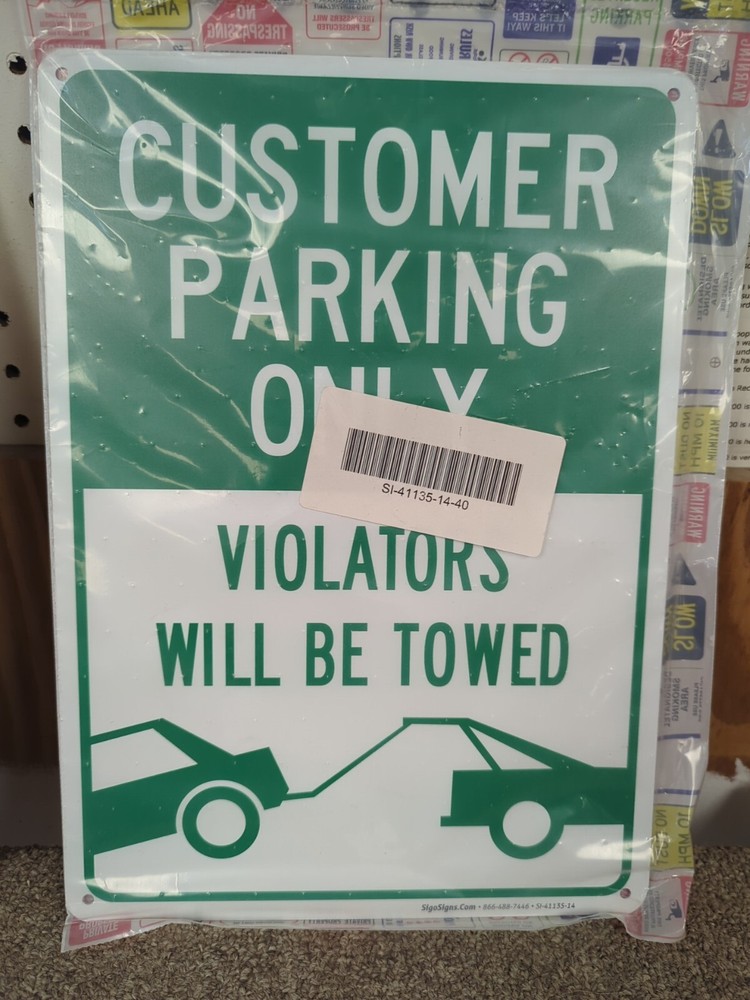 Customer Parking Only Sign, Violators Will Be Towed, Parking Lot / Driveway Sign-image