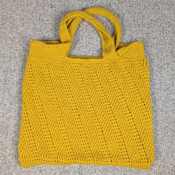 Handmade Reusable Grocery Tote SunflowerYellow Knit Tote Bag Shopping Bag