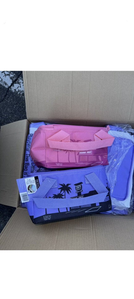 Trader Joes Pink Lavender Valentines Mini Insulated Tote Bundle 2