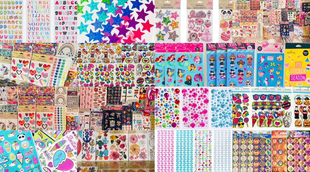 1099+ Stickers Scratch & Sniff, Pop Up, Puffy, Glitter, Glossy, Metallic, Foil