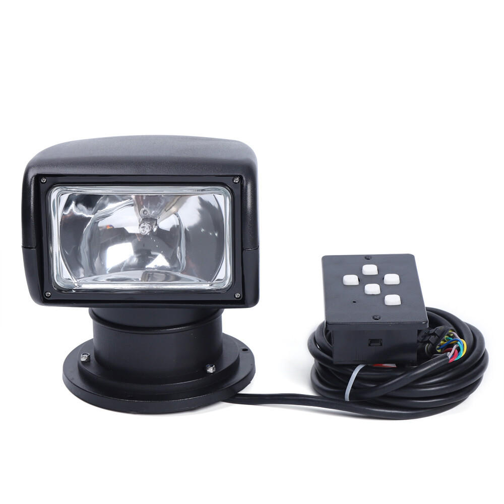 100W Boat Truck Car Spotlight Searchlight Halogen Light & Remote Control Black