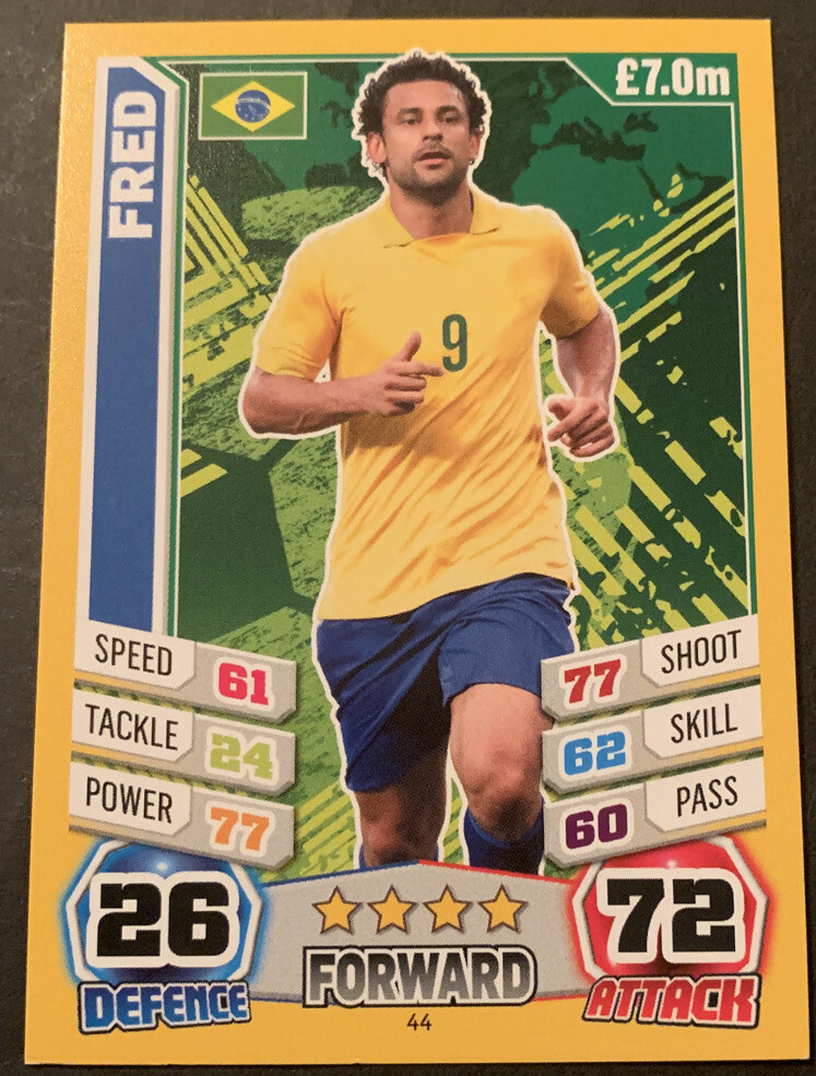 2014 Brazil World Cup Match Attax Fred Trading Card #44