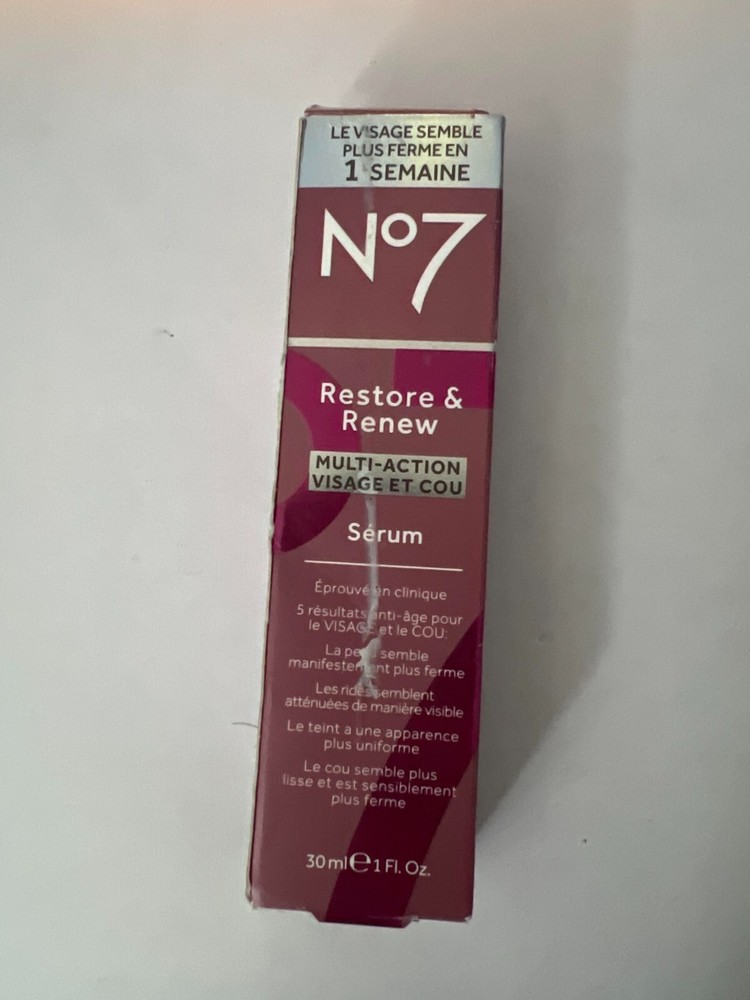 No7 Face & Neck Multi Action Anti-Aging Serum 1 fl oz