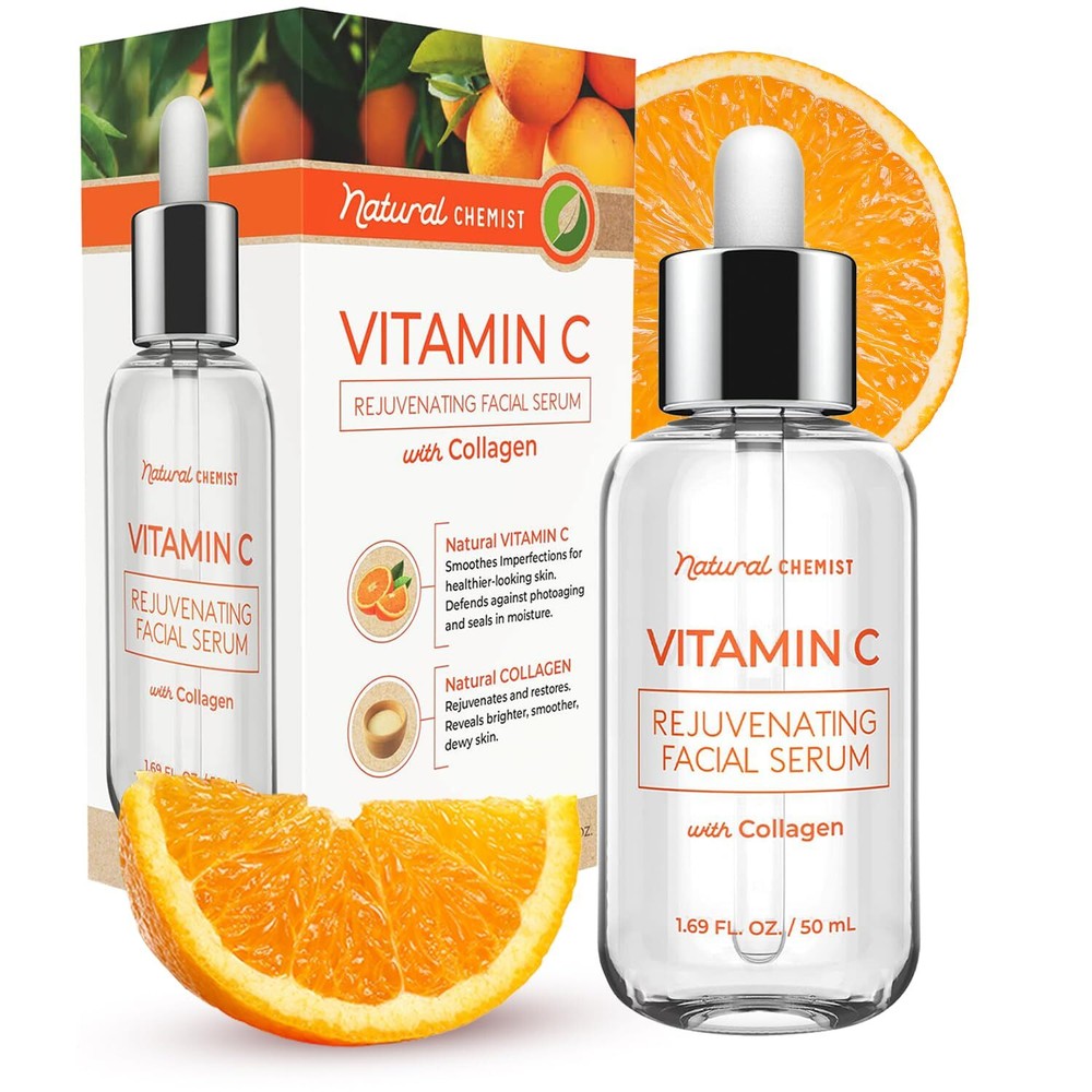 Suero de vitamina C con colágeno - Probado por dermatólogos, iluminador de la piel, anti-...