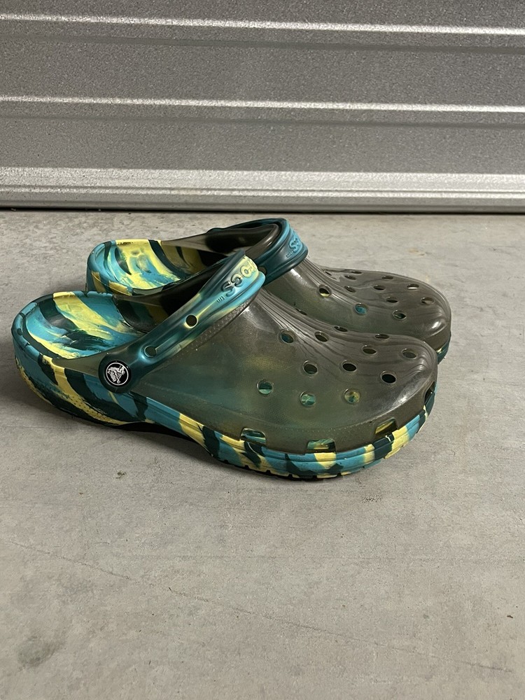 Crocs Unisex Adult Women 10 Mens 8 Classic Translucent Marbled Clog Comfort EUC
