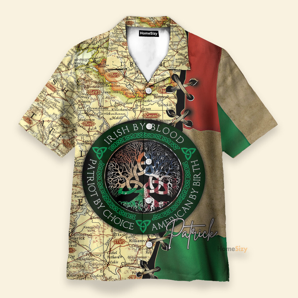 Custom Name Irish By Blood American By Birth   Personalized Hawaiian Shir