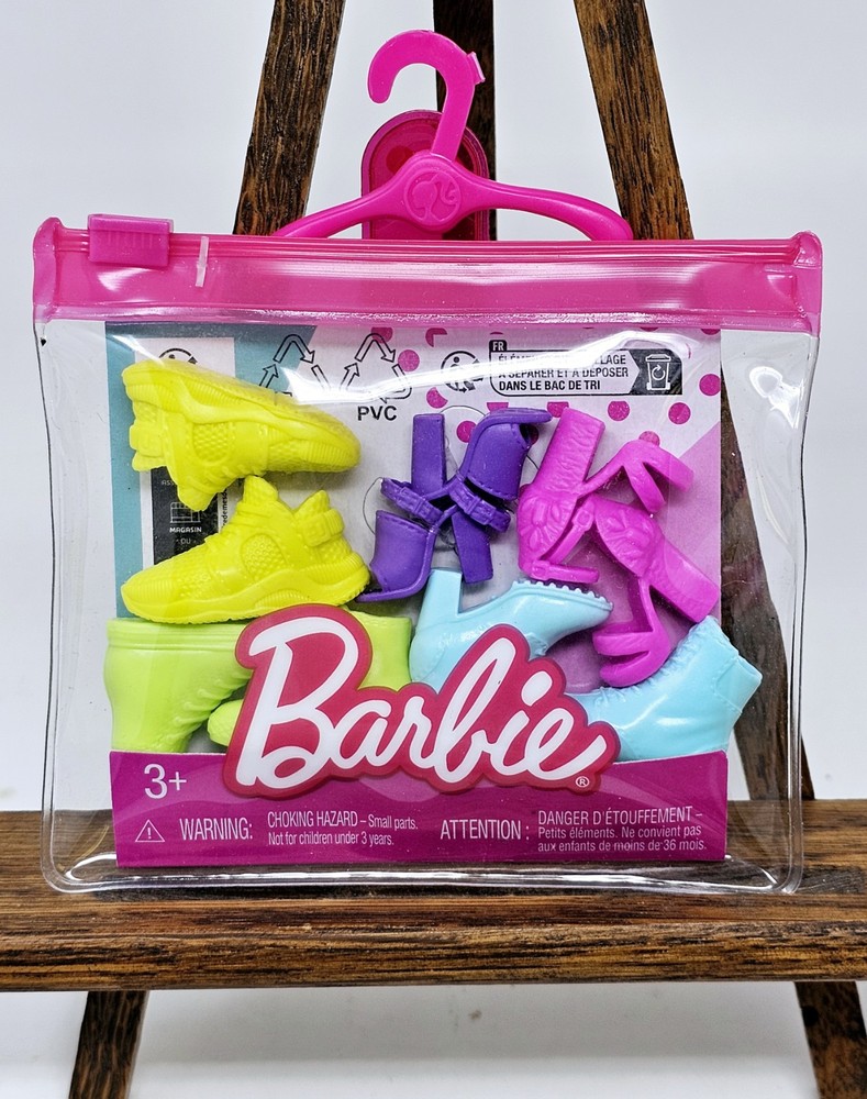 Barbie Shoe Pack with 5 Pairs - Heels Boots Sneakers New Sealed