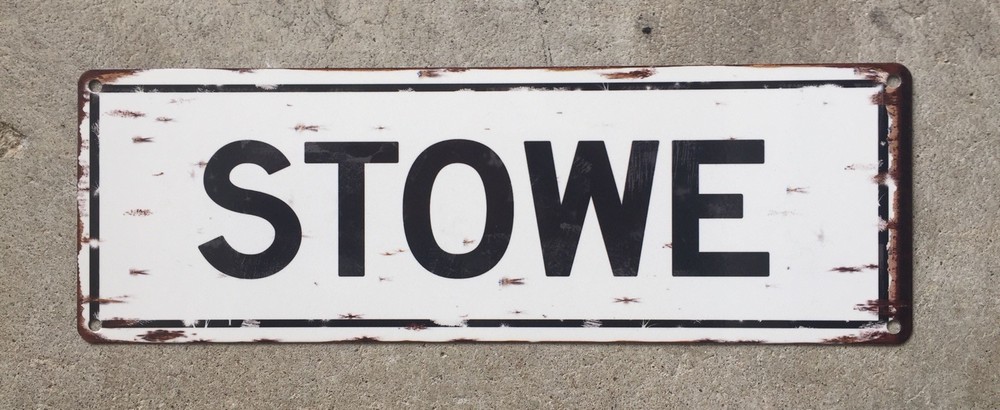 Stowe Vermont Green Mountains Mt Mansfield Ski Skiing Vintage Steel Sign Decor