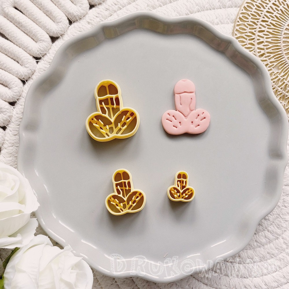 Penis Male Balls Fallus Funny Gift Polymer Clay Cutter For Earring Jewelry