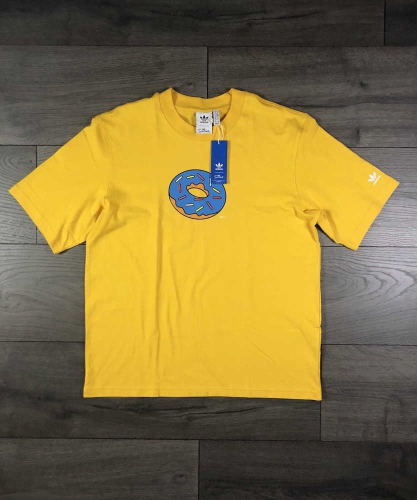 Adidas Originals Simpsons Donut DOH Yellow Tee Men’s Medium New