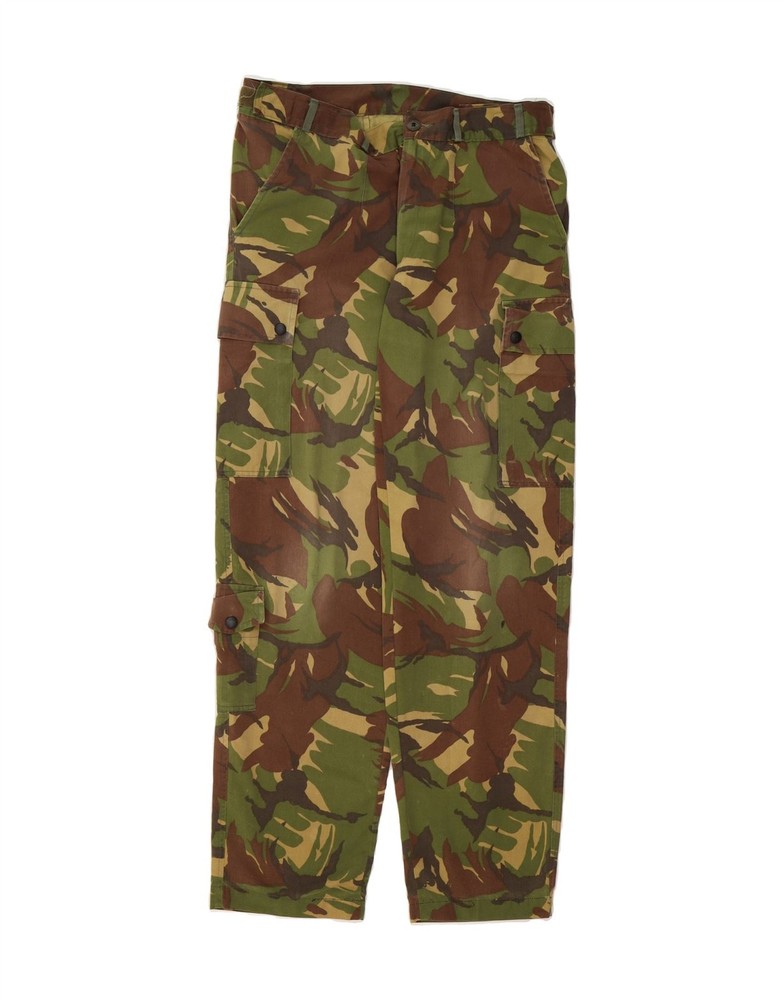 Vintage Straight Cargo Pants W32 L32 Camo Army Khaki Trousers AF04