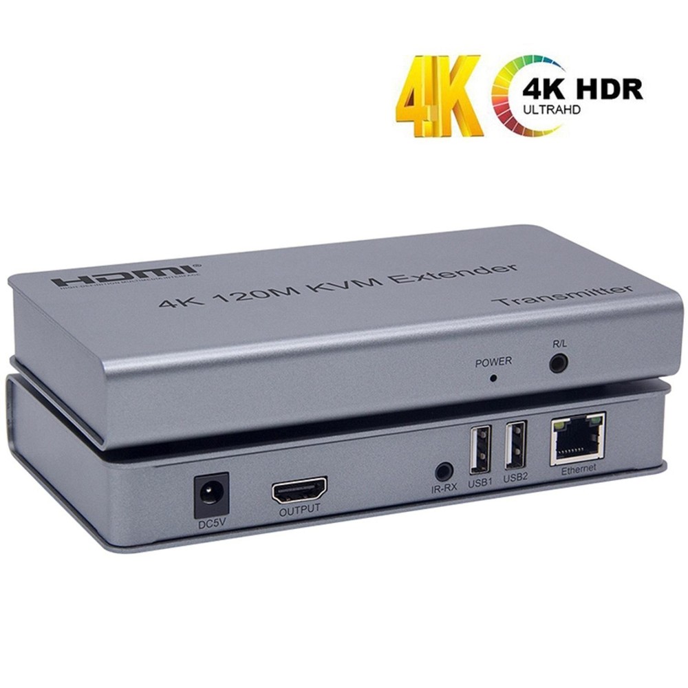 4K HDMI KVM USB Extender over Ethernet with 120M Range Transmitter and Receiver