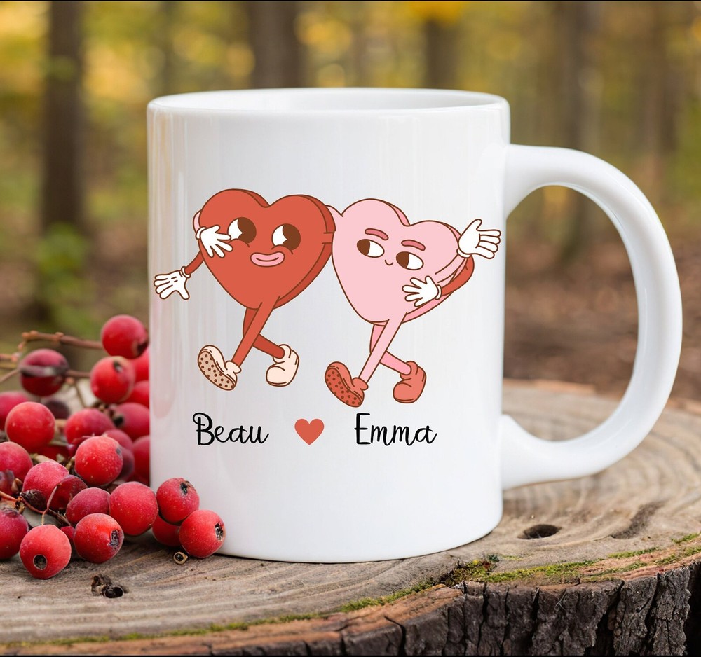 Custom 15oz Couples Coffee Mug with Names - Personalized Valentine's Gift  