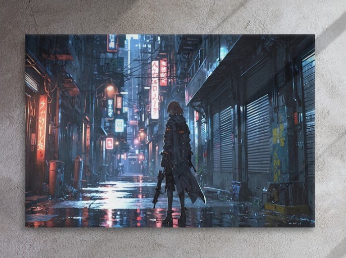 Anime-Style Futuristic Bounty Hunter Digital Art