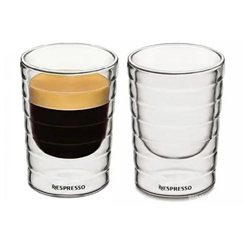 Handmade Heat-Resistant Nespresso Coffee Mug - Double-Wall Glass for Any Drink