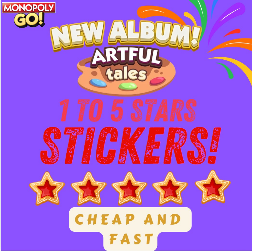 Monopoly Stickers_Go⭐1/2/3/4/5 Stars Sticker⭐ARTFUL⭐Fast Sending [Cheapest]