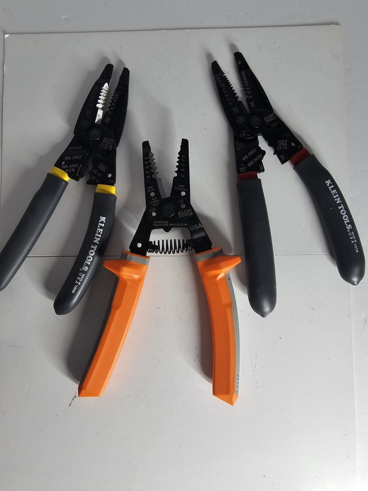 Lot Of Klein Tools Wire Strippers 1000v Insulated 11055rins, 1009 & 1019-SEN New