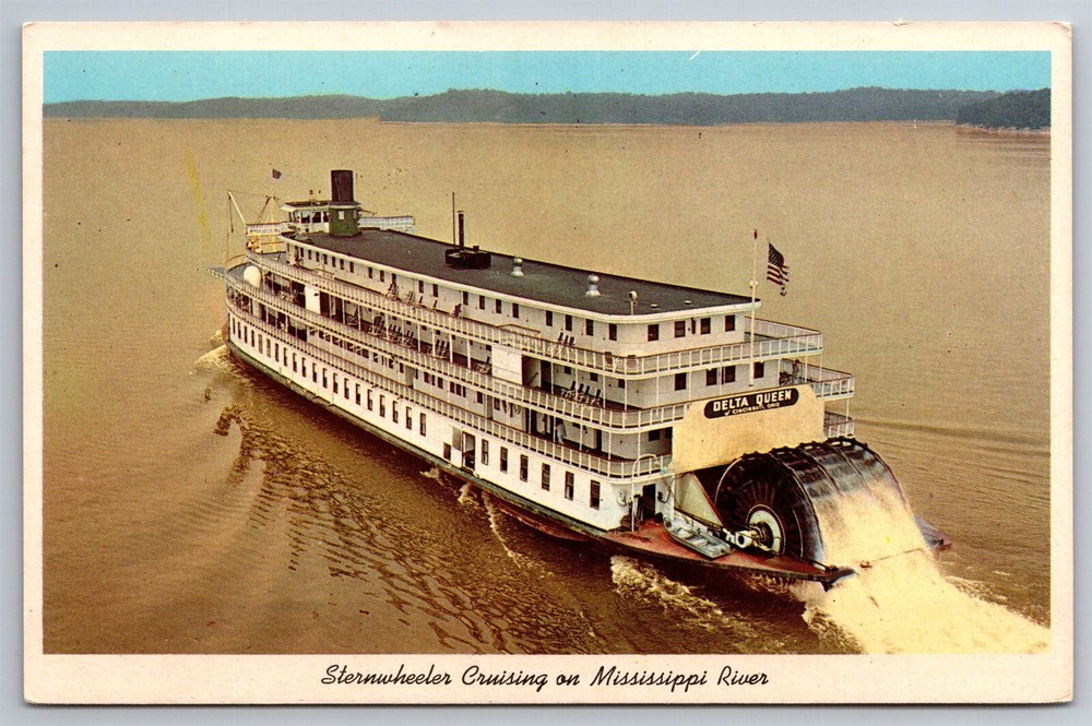 Sternwheeler Delta Queen Cruising On The Mississippi River Postcard R14
