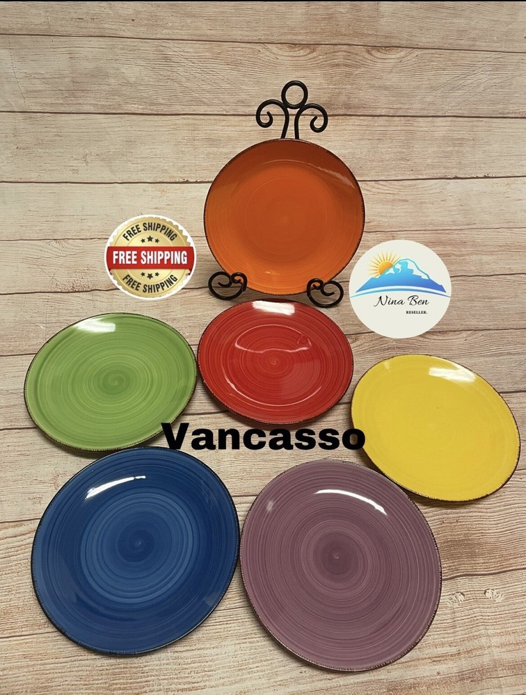 Vancasso Bonita Muticolor 7.5″ Salad Dessert Plate Set of 6
