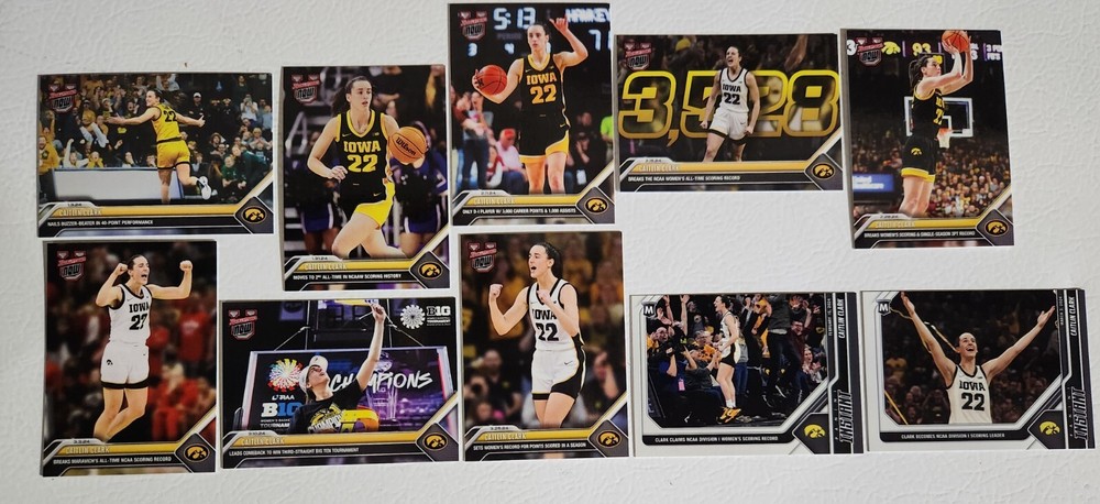 Lot of 10 University of Iowa Caitlin Clark Bowman U Now Paini Instant Cards WOW!