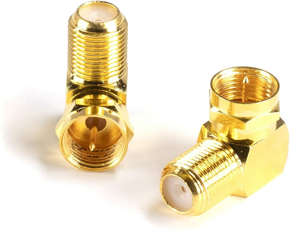 25-Pack Gold Right Angle Coax Connector 90 Degree Coaxial Adapter