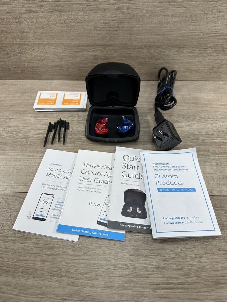 STARKEY LIVIO EDGE AI ITE HEARING AIDS AND CHARGER TESTED