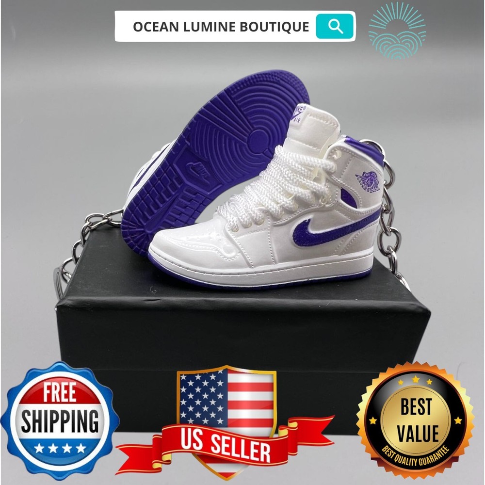 Air Jordan 3D Mini Sneaker Keychain, Basketball Sneaker Collectible, Box Options