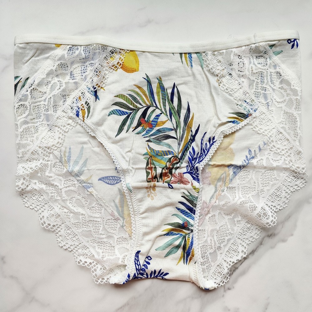 Soma Embraceable Enchanting Lace High-Leg Brief Panty Lemon Squeeze SZ S/L/XL