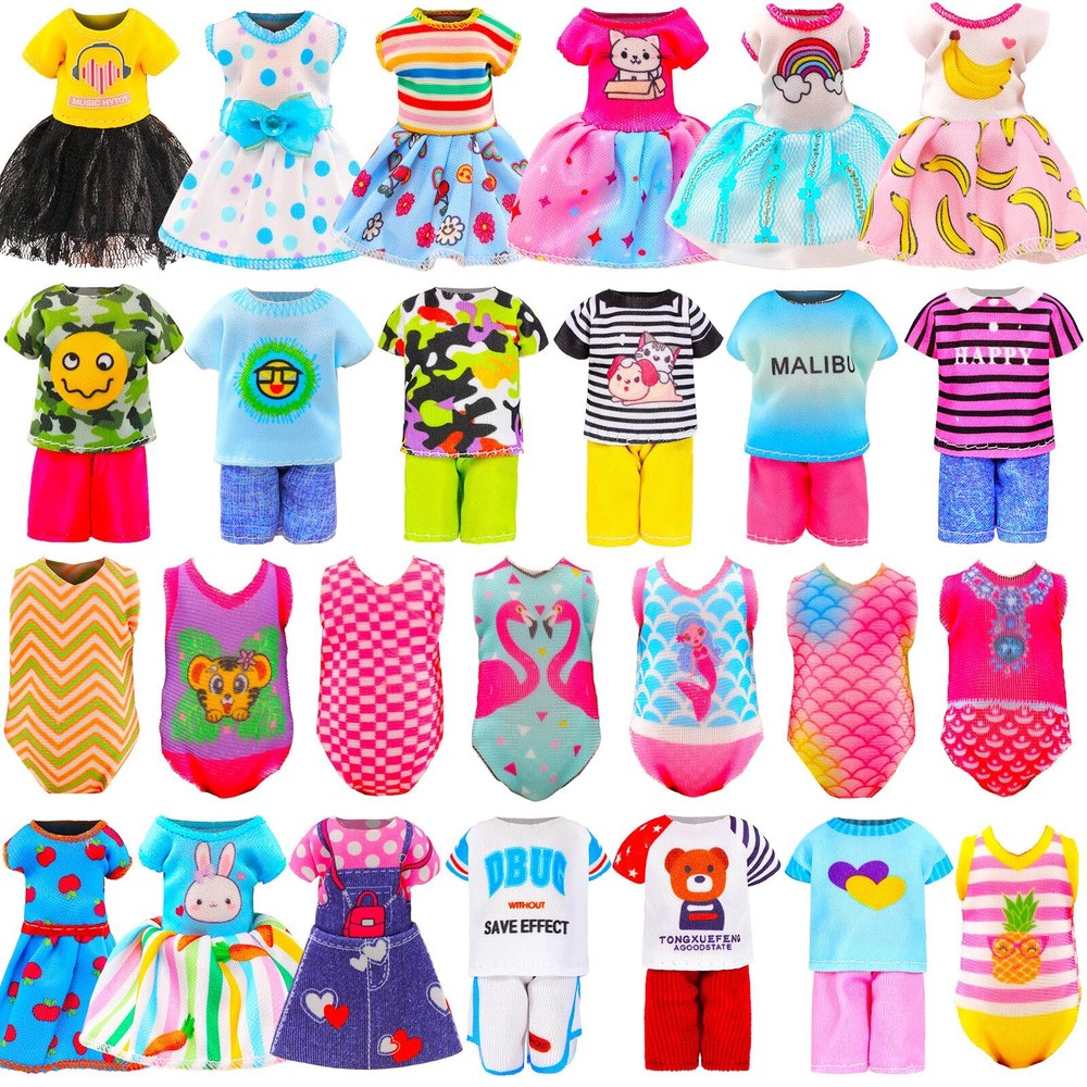 ENOCHT 15 Set 5.3 Inch Doll Clothes 5 Outfit 5 Dresses 5 Swimsuits for 4-6 In...