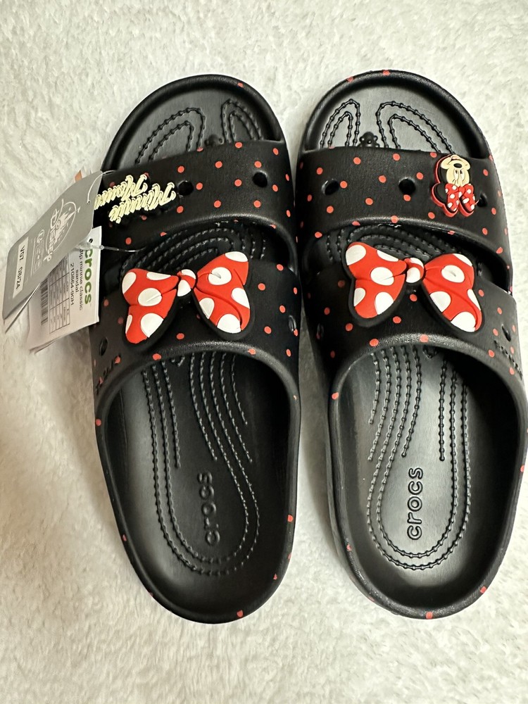 2025 Disney Parks Exclusive Minnie Mouse Crocs Sandals Shoes M6/W8 💥