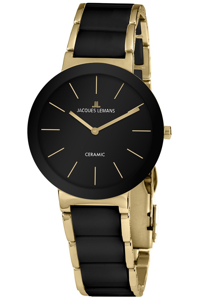 Jacques Lemans Ladies Watch Monaco Gold/Ceramic Black 42-7E