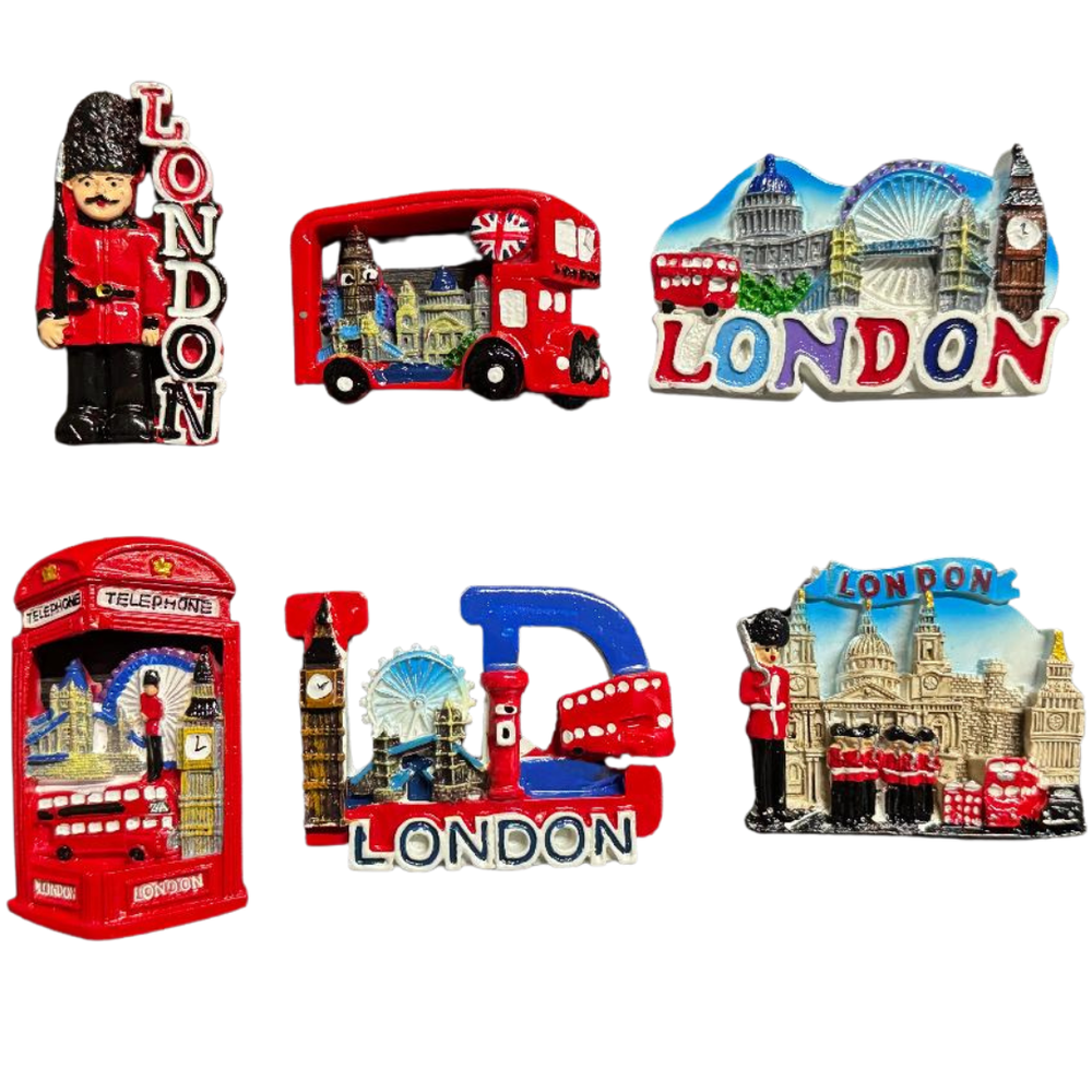 3D CERAMIC 6 FRIDGE MAGNET LONDON ICONS SOUVENIR Fridge Magnets Multipack UK