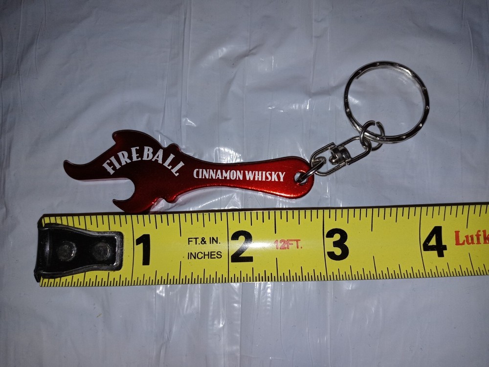 FIREBALL Whiskey Promo Metal Bottle Opener Keychain - New Unused