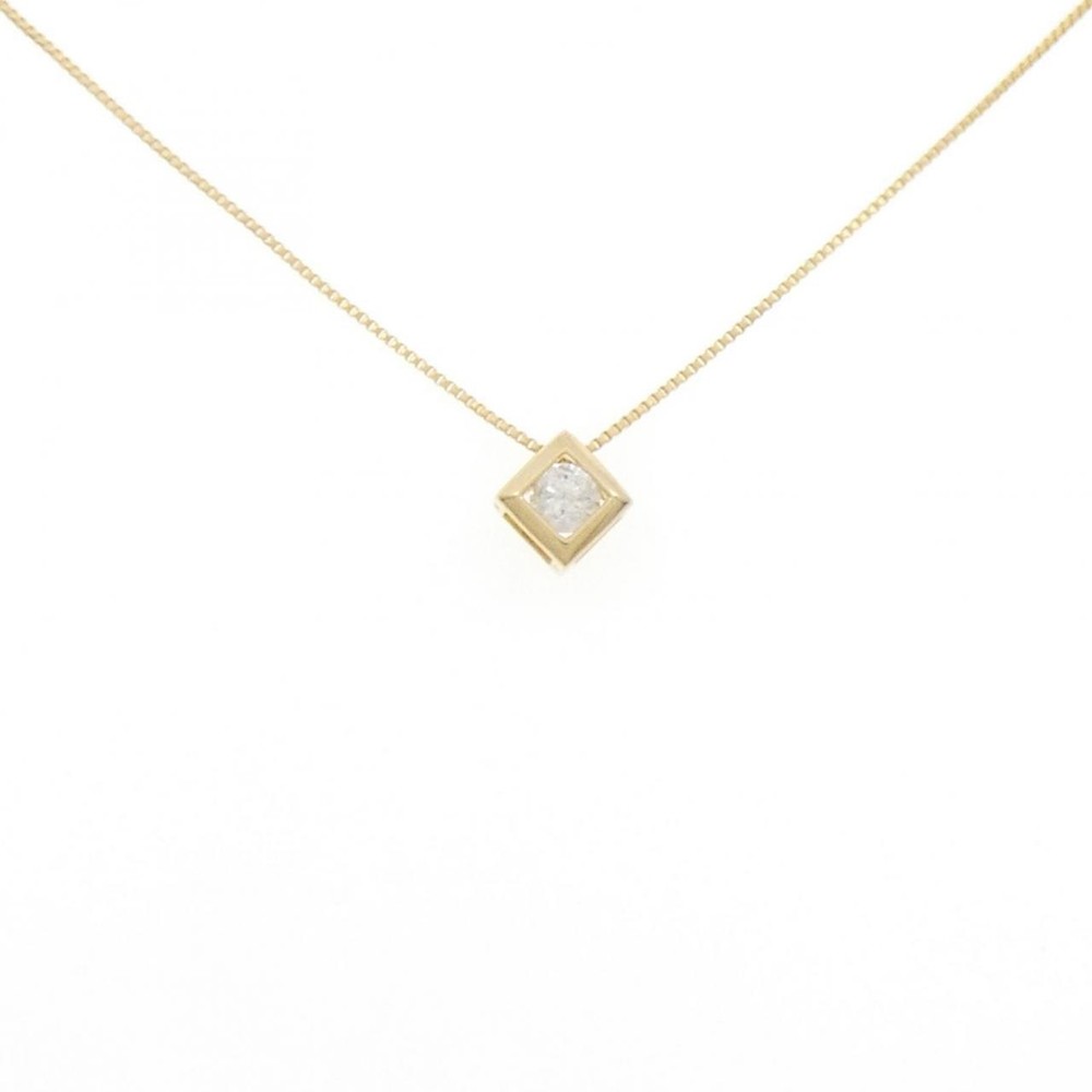 Authentic K18YG Diamond Necklace 0.10CT  #260-007-234-2824
