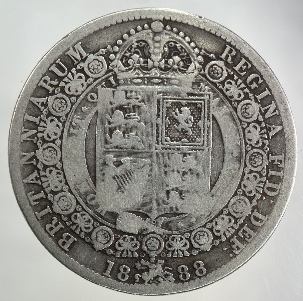 1888 Victoria Half-Crown Silver Coin in Collectible Condition