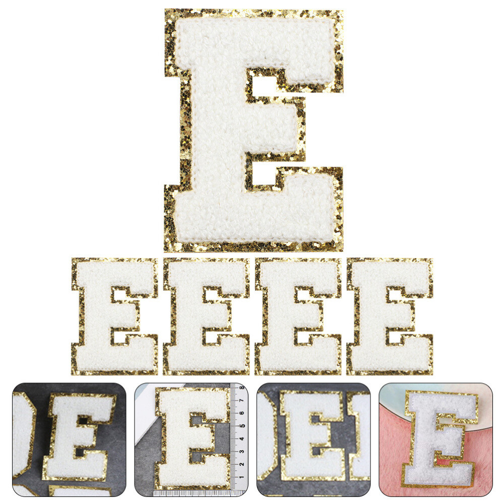 5pc Sew-On Clothing Letter Patches for Garment Repair and Customization