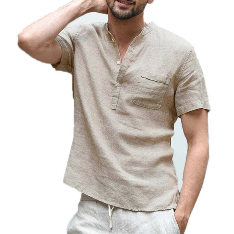 Solid color short sleeve Men casual T-shirt