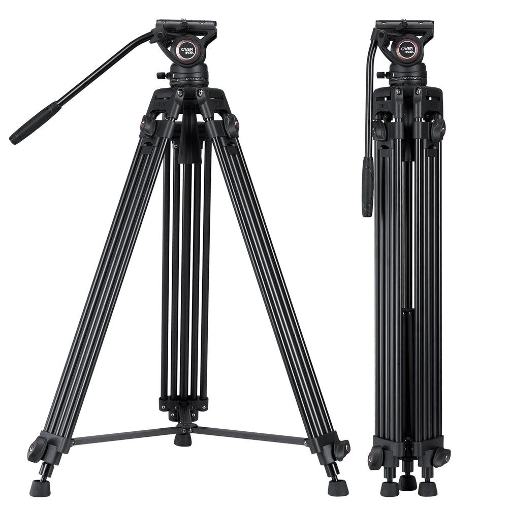 Video Tripod System, BV30L 72 inch- Professional Heavy Duty Aluminum Twin Tub...