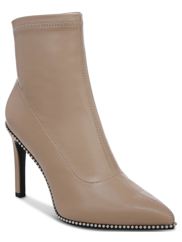 BAR III Womens Beige Beaded Melanay Pointed Toe Stiletto Booties 5.5 M