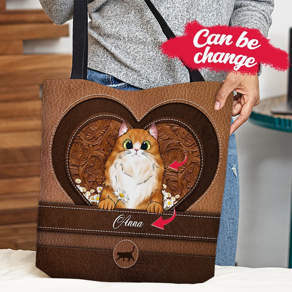 Custom Cat Lover Tote Bag - Personalized Pet Gift Handbag