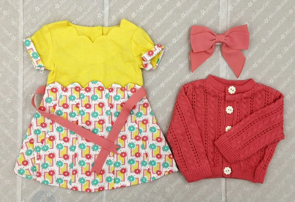 Set 3 of dress sweater cardiga bow fits 18'' American doll boy girl clothes