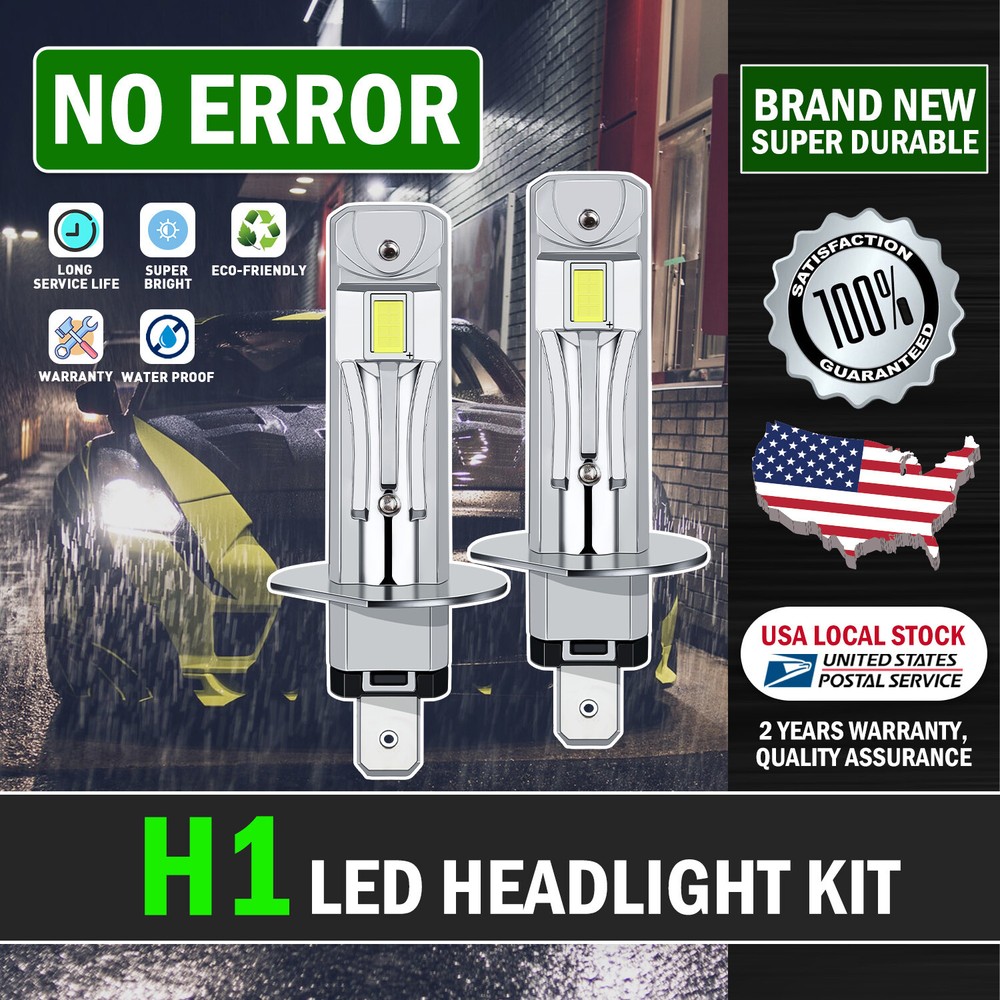 CANBUS Super White H1 LED Headlight Bulb Conversion Kit High/Low Beam Lamp 6000K