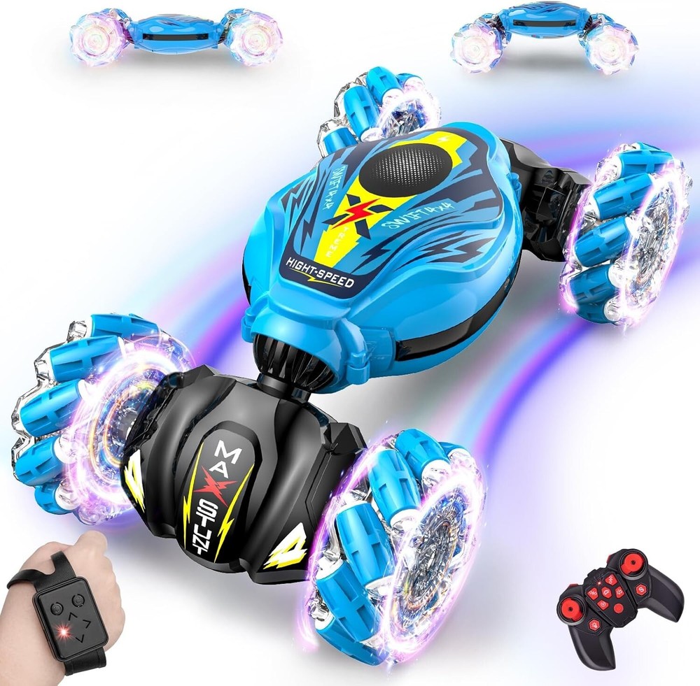 Hand Controlled Stunt Car with Light & Music - Perfect Gift for Kids Ages 3-12