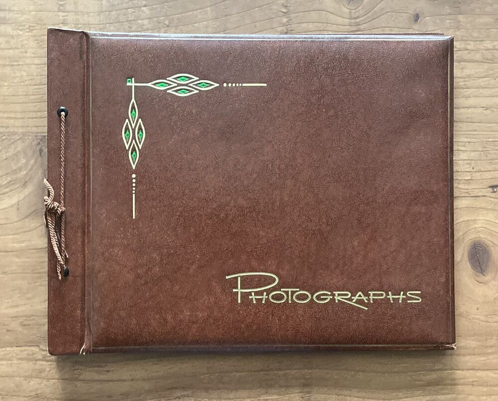 VTG 1960s Herald Brown Gold Green Accents 14x11 Unused Scrapbook Photo Album